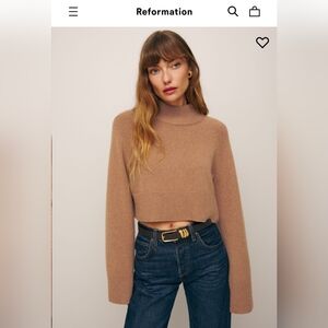 Reformation "Garrett Cashmere Cropped Turtleneck"